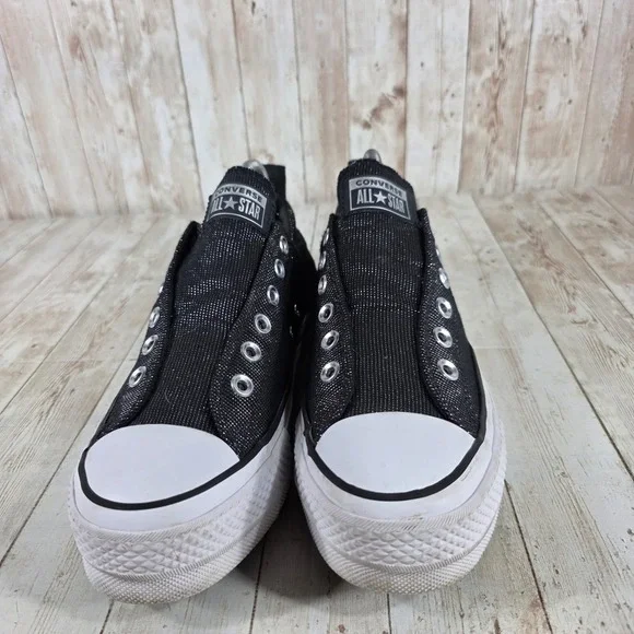 Converse Black and White Women's Sneakers - Picture 4 of 8